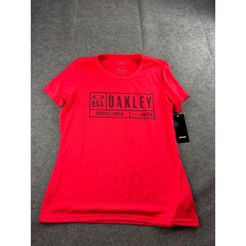 Oakley Womens Foothill Ranch Graphic T-Shirt Red O Hydrolix Short Sleeve Large